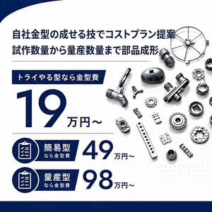 微細小型部品50個以内限定　トライやる型19万円方式のMIM製法