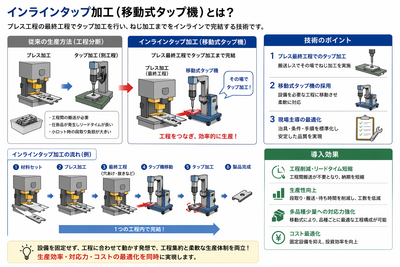 移動式タップ機を活用したインラインタップ生産方式の確立