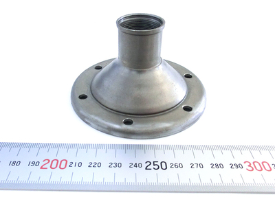 水道設備部品　試作品（機械加工から鍛造プレス加工の工法転換）　SPCE　ｔ2.0　 