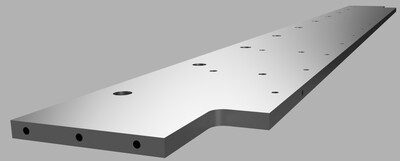 長尺物　HPM38　プリハードン鋼　全長1400ミリ　研削加工　平面度・平行度10μ　光学部品・精密金型用部品など