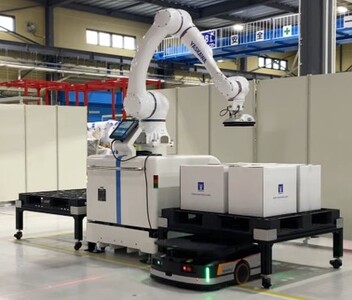 人協働ロボットによるパレタイジングの自動化　GG & AMR