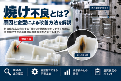 焼け不良とは？原因と金型による改善方法