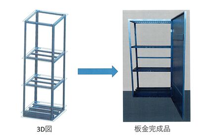 板金～塗装一貫生産　受注から出荷までの一括管理 SS400アングル使用電源装置