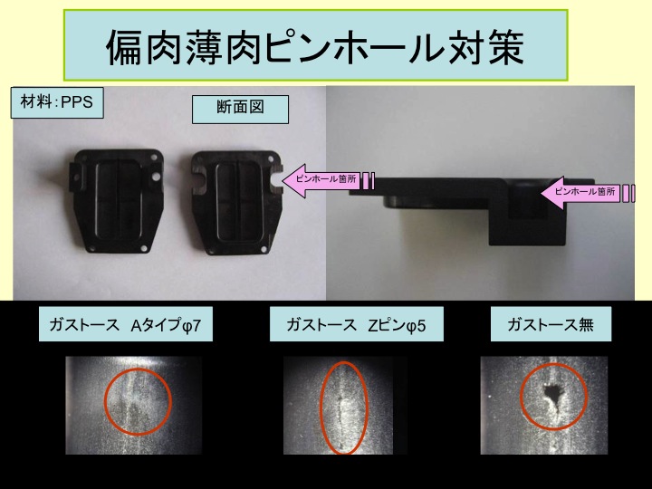 Pps 偏肉薄肉ピンホール対策 ガストース使用例 株式会社 プラモール精工