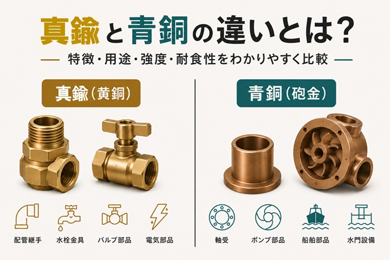 無料DL 真鍮と青銅の違いとは？特徴・用途・強度・耐食性をわかり