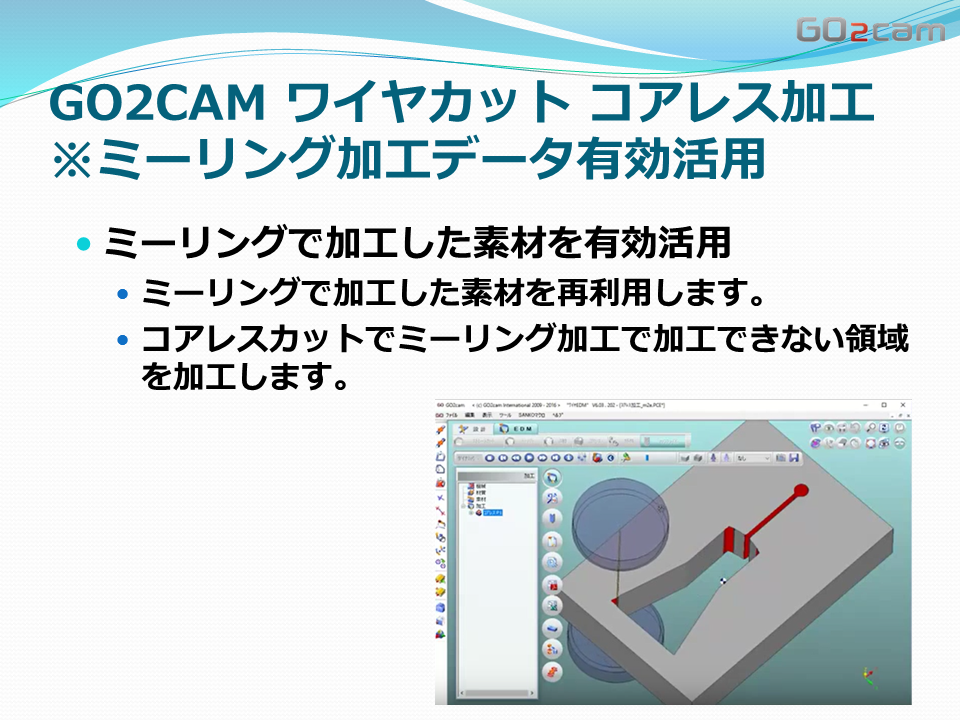 Go2cam ワイヤカット素材認識コアレス加工 部品加工用cad Cam 株式会社セイロジャパン