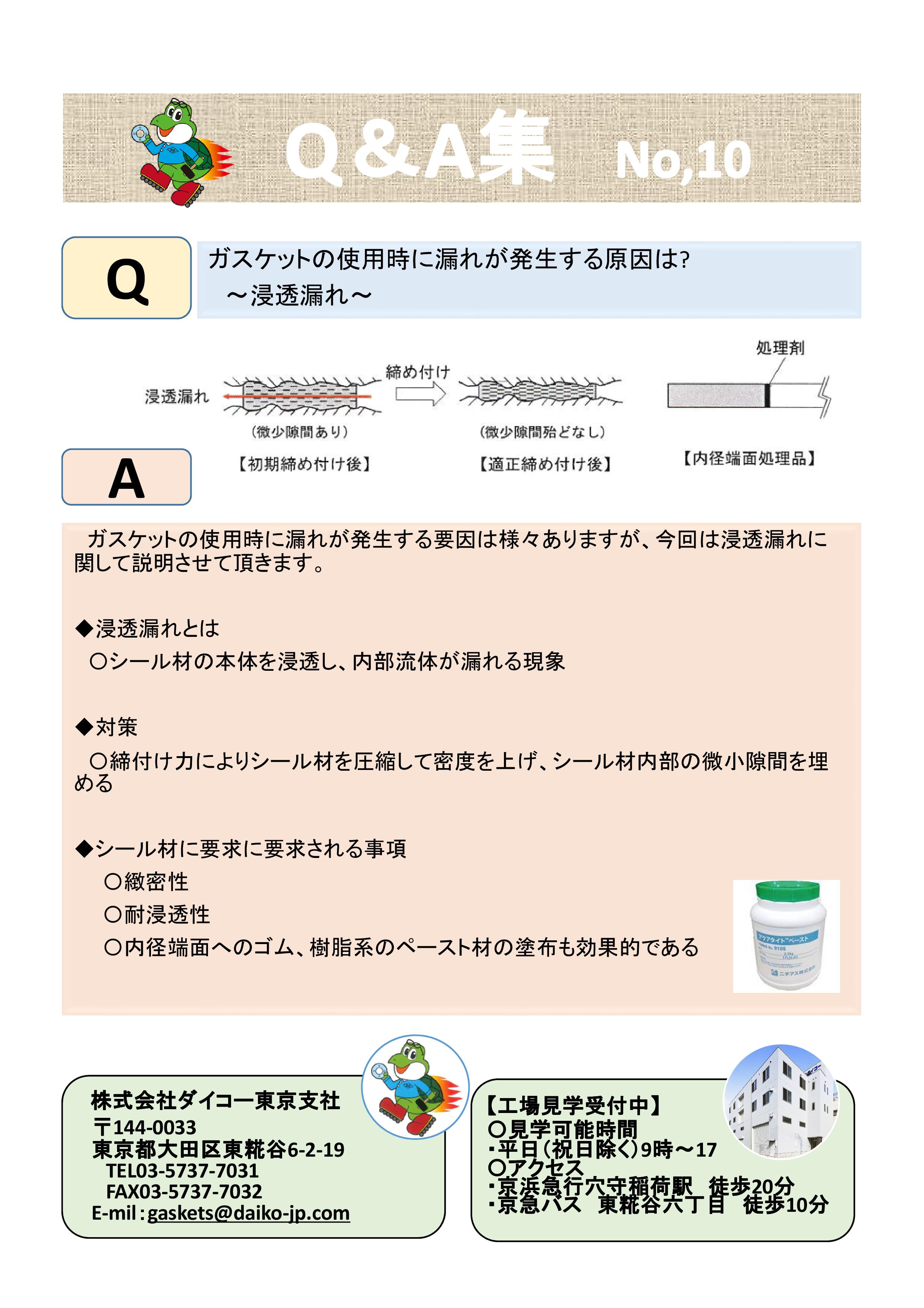 ダイコー東京支社 Q A集 No 10 ガスケットの使用時に漏れが発生する原因は 浸透漏れ 株式会社 ダイコー 東京支社